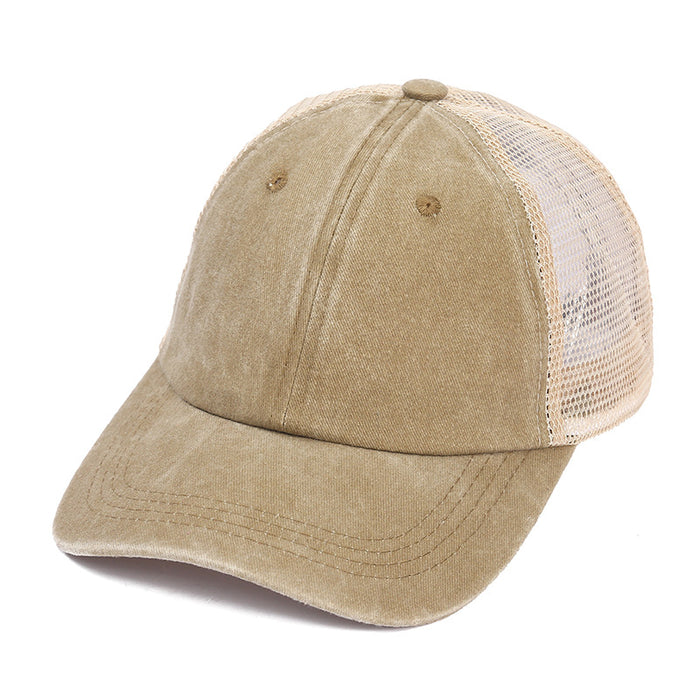 Wholesale  spring and summer washed mesh baseball cap breathable casual mesh cap