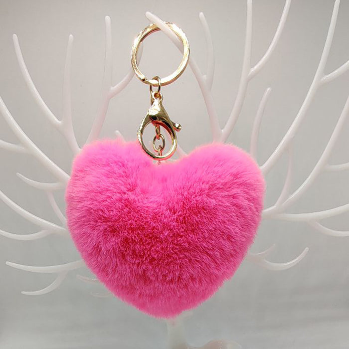 Wholesale Love Heart Plush Peach Heart Keychain Car Keychain Plush Pendant
