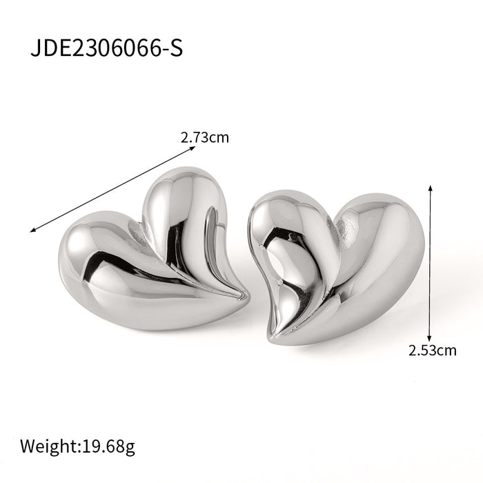 Wholesale 18K Gold Exaggerated Heart-shaped Earrings Stainless Steel Earrings JDC-ES-JD001