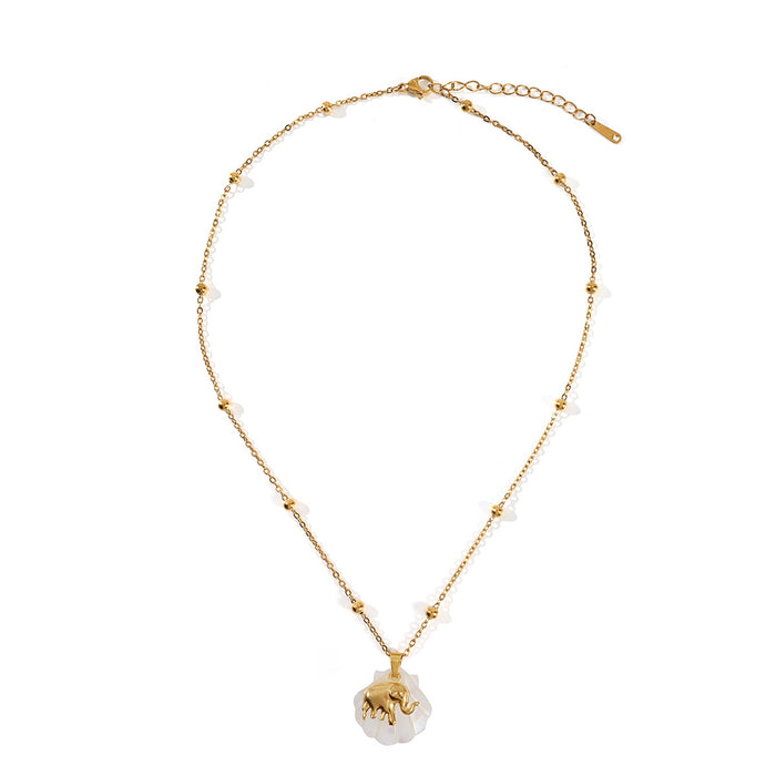 Wholesale Beach style stainless steel shell starfish necklace, ocean vacation series necklace