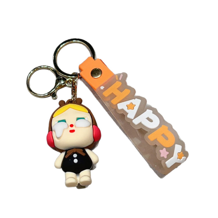 Wholesale New Crying Baby Keychain Cute Soft Plastic Cartoon Doll Car Keychain Fashion Gift Bag Pendant