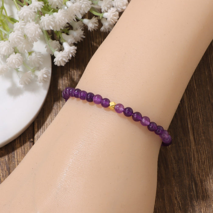 Wholesale 4mm stone bead bracelet with elastic cord
