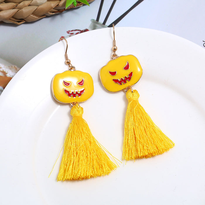 Wholesale Halloween Series Skull Spider Pumpkin Alloy Earrings JDC-ES-HengX006