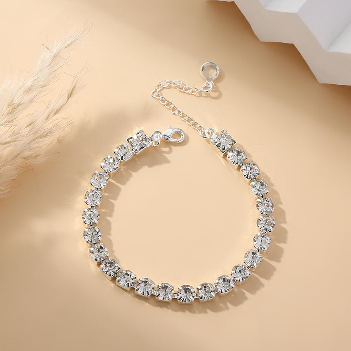 Wholesale Popular rhinestone claw chain versatile temperament bracelet copper plated real gold non fading accessory