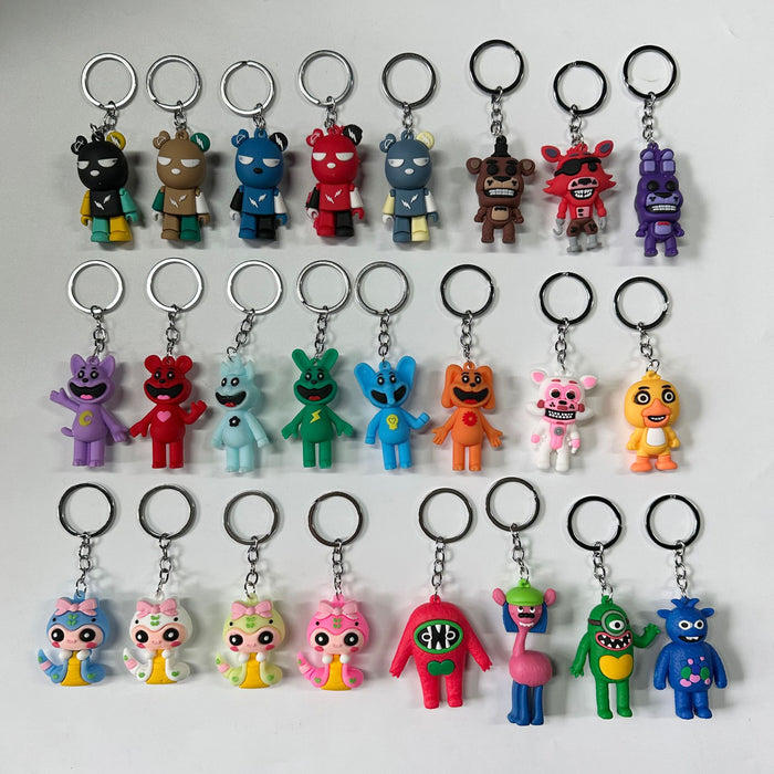 Wholesale Cartoon keychain pendant, doll, PVC backpack, cute little gift, key pendant
