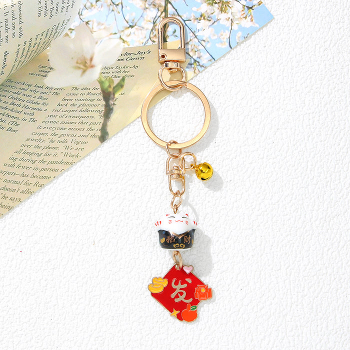 Wholesale China-Chic Lucky Cat Keychain Pendant Zinc Alloy Bag Charm Gift MOQ≥2