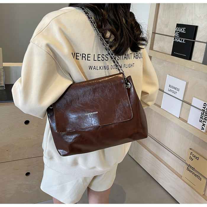 Wholesale Vintage large capacity underarm tote bag, simple chain shoulder crossbody bag