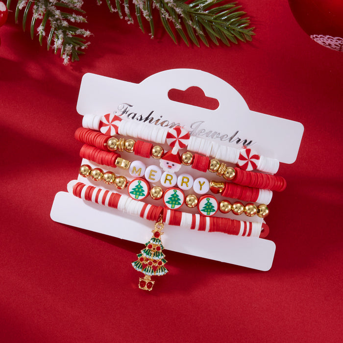Wholesalerice bead bracelet set women' s versatile Christmas gift Christmas element pendant bracelet