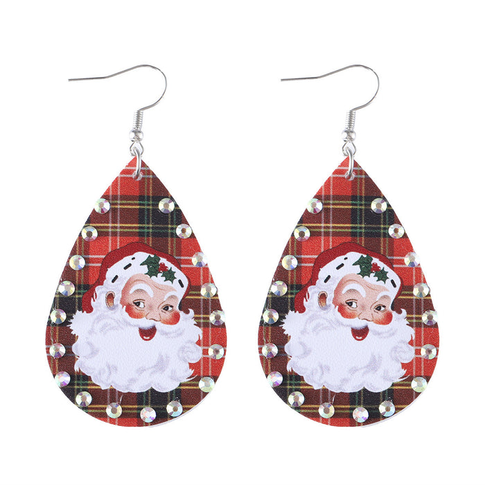 Wholesale Christmas Drop Earrings Leather Resale Jewelry Accessory