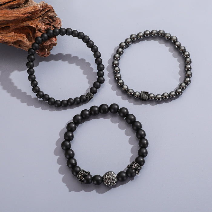 Wholesale Natural zircon elastic bracelet three piece set personalized bracelet