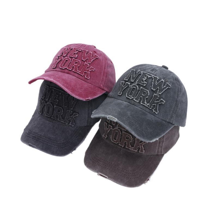 Wholesale Retro soft top duckbill hat, fashionable street photography, trendy sun hat, embroidered letter baseball hat for men and women