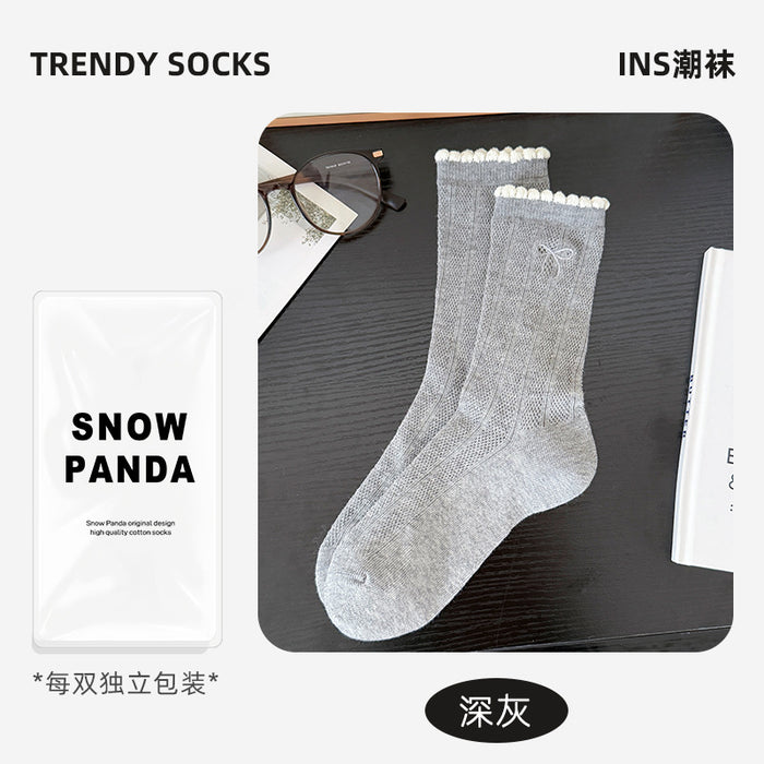 Wholesale Socks, mid tube socks, sweat wicking, breathable mesh, comfortable and versatile, stacked socks