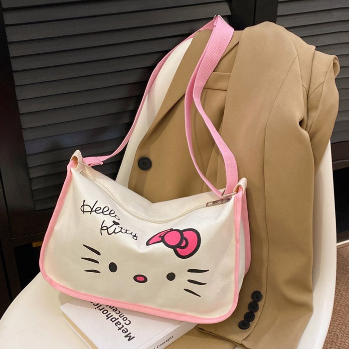 Wholesale Cartoon Cat Printed Shoulder Bag Women's All-match Crossbody Dumpling Bag Commuter Women's Bag