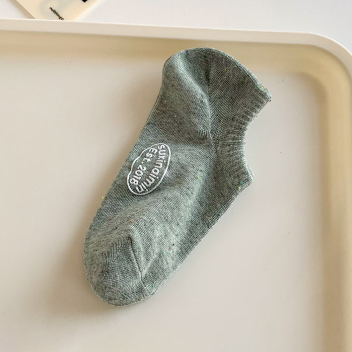 Wholesale Socks children shallow mouth invisible socks with letters on the soles of the feet silicone anti slip