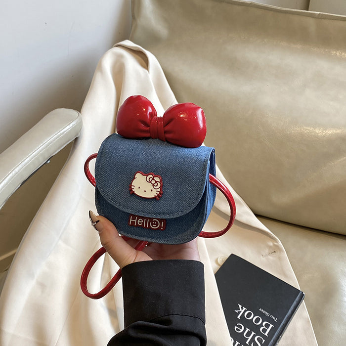 Wholesale Children's Cartoon Cute Cat Girls' Bags Baby Style Bow Mini Fashion Crossbody Bag