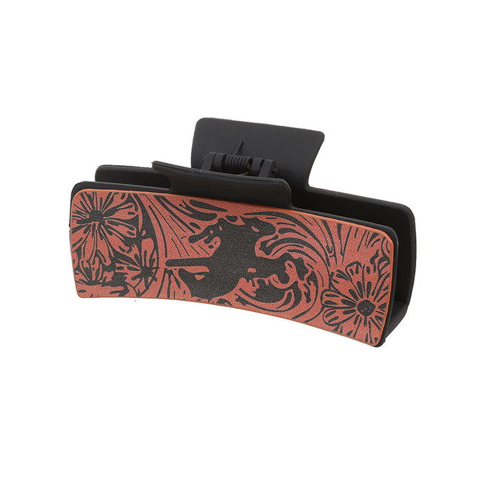 Wholesale Western Denim Sunflower Vintage Letter Shark Clip Grab Clip Hairpin