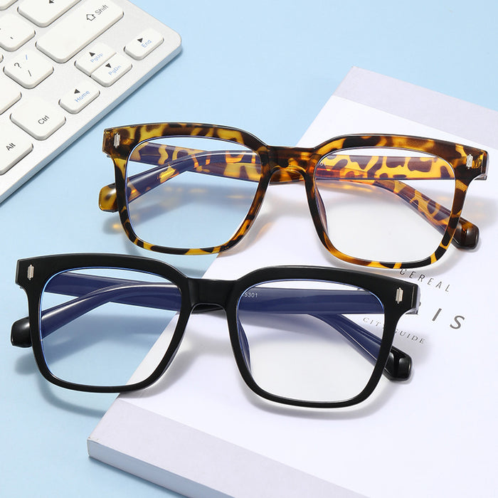 Wholesale Retro large frame flat light anti blue light eyeglass frame progressive color myopia frame