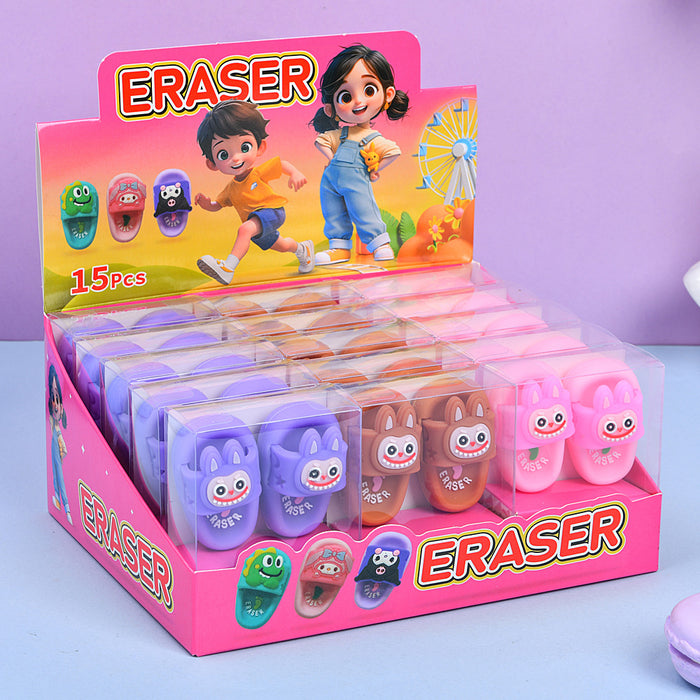 Wholesale Creative slipper shape eraser kindergarten boys and girls primary school students cute clean debris