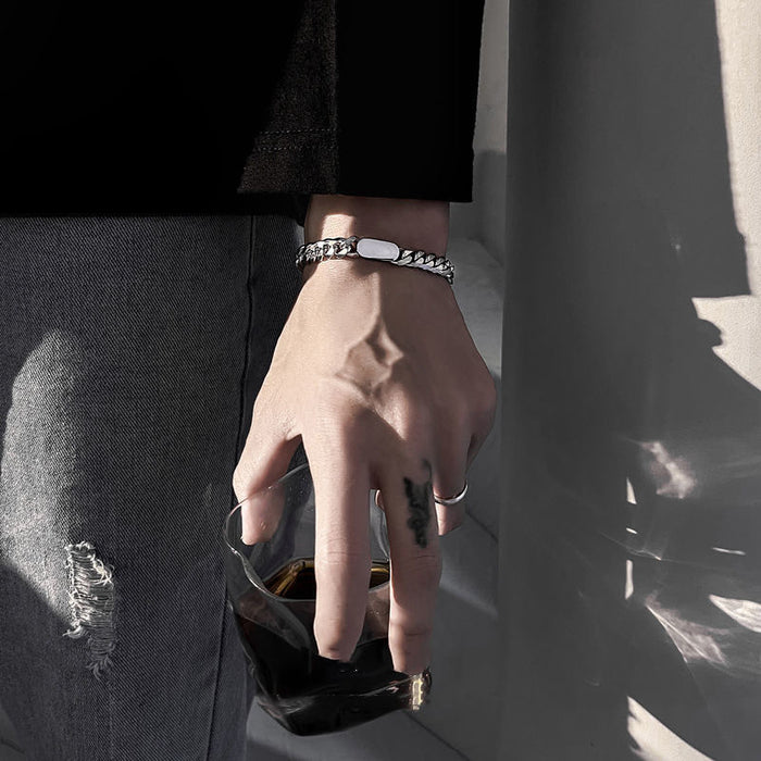 Wholesale Titanium steel light luxury necklace bracelet, men's and women's short collarbone chain, simple and cool style