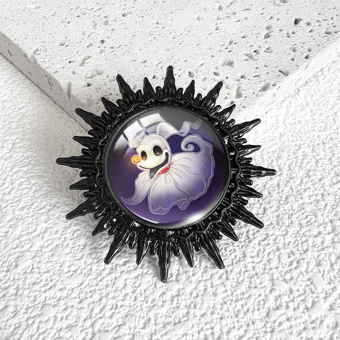 Wholesale  series Christmas night e swimming Black Time gem metal brooch  Black Devil badge