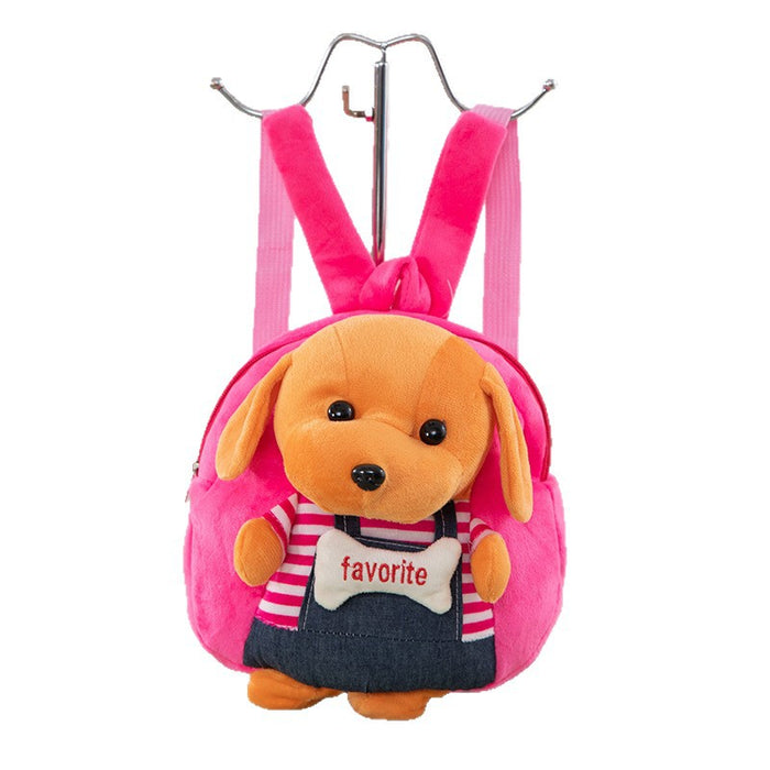 Wholesale Plush small backpack kindergarten school bag cartoon cute girl boy plush backpack