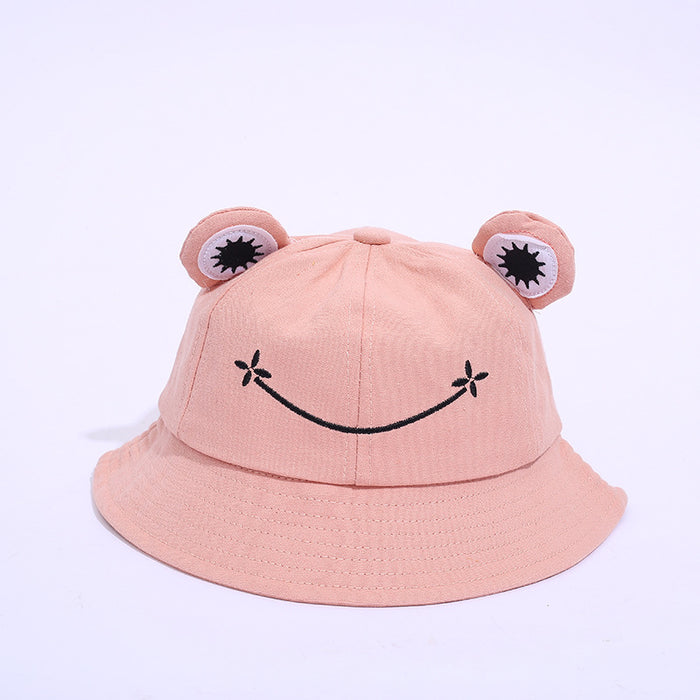 Wholesale  Cartoon Cute Children Adult Frog Fisherman Hat Casual Parent-child Basin Hat Sun Protection Big Eye Hat