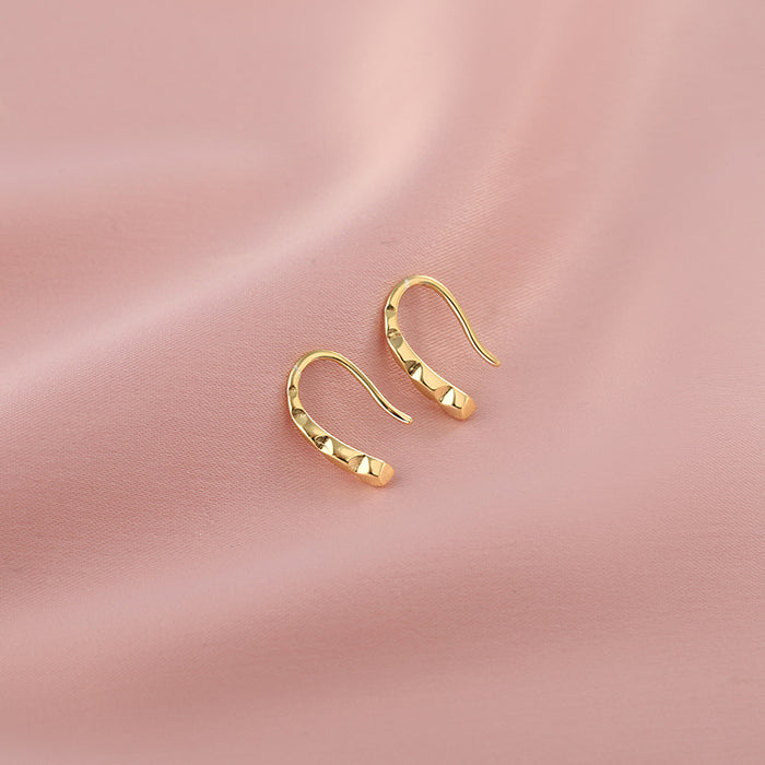 Wholesale 925 Sterling Silver Cut Ear Hook Women's Fashionable Simple Earrings Distinctive Ear Accessories