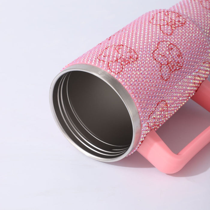 Wholesale Cartoon Rhinestone 40oz Stainless Steel Tumbler with Handle and Straw MOQ≥2