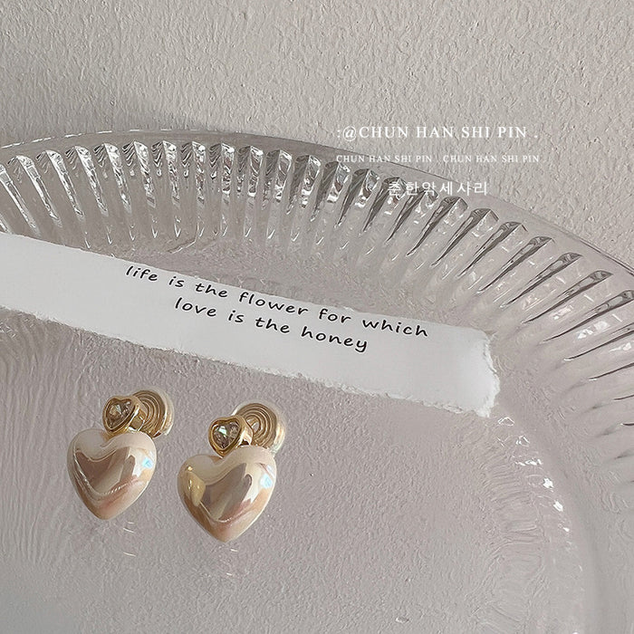 Wholesale Love Zircon Ear Clip Fashionable Sweet Earrings Retro Exquisite Small Temperament Earrings