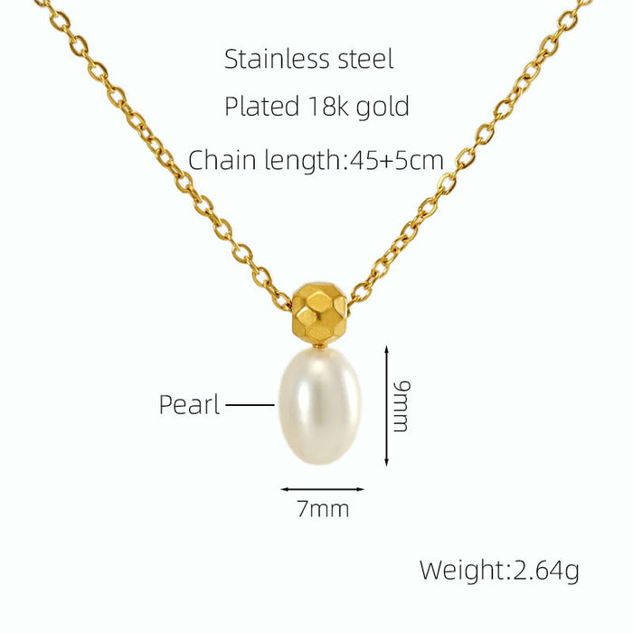 Wholesale New stainless steel exquisite pearl series necklace versatile, light luxury, niche collarbone chain accessory