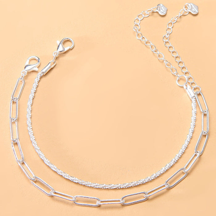 Wholesale Silver Plain Circle Starry Sky Bracelet, Small and Exquisite Handmade Jewelry