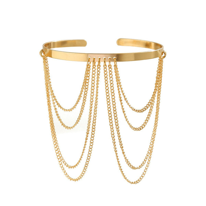 Wholesale Simple and versatile street style tassel chain arm bracelet, personalized metal bracelet