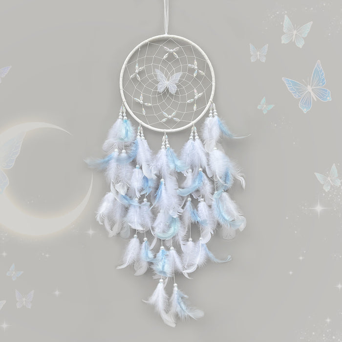 Wholesale Handmade Dreamcatcher Wind Chime Pink Butterfly Flower Rooster Feather Home Decor MOQ≥2