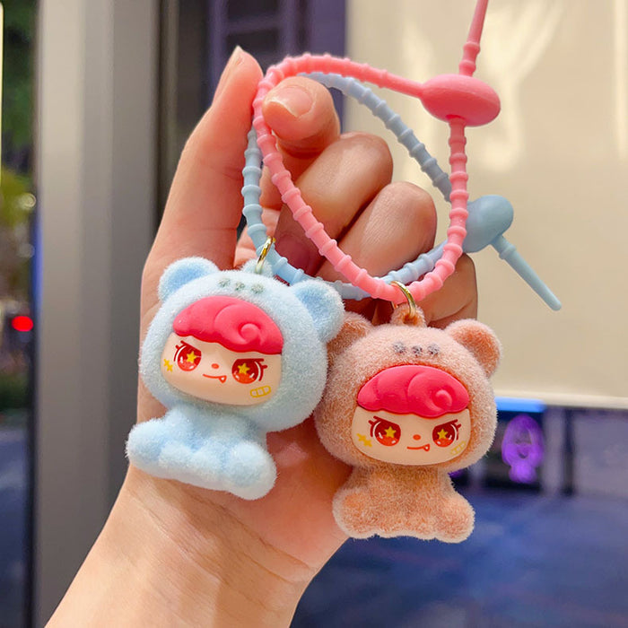 Wholesale Flocked  Keychain  Big Cousin Doll Pendant Accessory Exquisite Ornament Desktop Decoration Gift