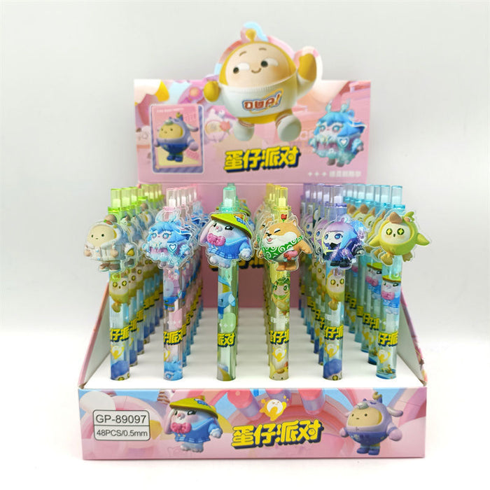 Wholesale 48 pcs Black core 0. 5mm cute cartoon sticker push-button pen