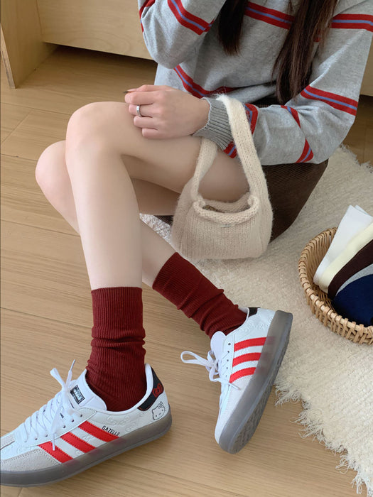 Wholesale Socks, mid tube, long tube, white pile socks, paired with small leather shoes