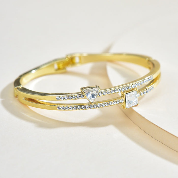 Wholesale Geometric Square Diamond Inlaid Bracelet Jewelry Bracelet Simple Jewelry