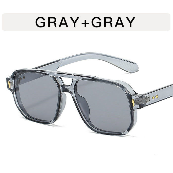 Wholesale Double beam sunglasses, personalized arrow shaped sunglasses, large frame sunglasses, sunscreen, fashionable and high-end glasses