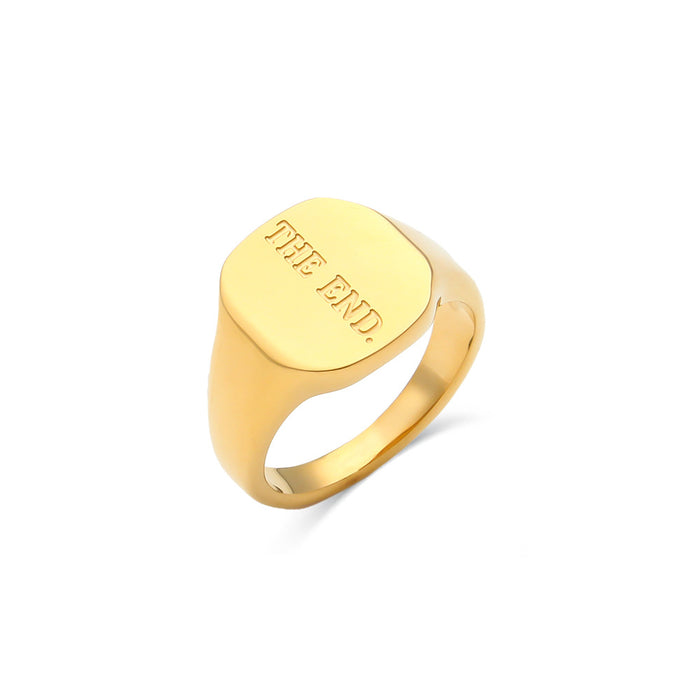 Wholesale English letters ring titanium steel electroplating 18K gold ring ladies jewelry