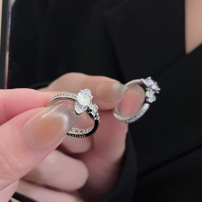 Wholesale Diamond studded ring with high-end feel, zircon opening adjustable ring