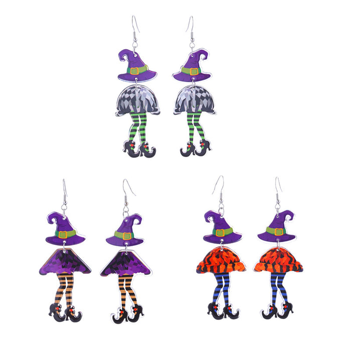 Wholesale  cute funny long-legged witch pink ghost pumpkin knife beak doctor eardrop