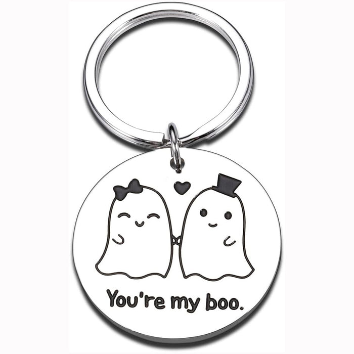 Wholesale Trendy  Boo Keychain for Couples Stainless Steel Bag Charm Gift MOQ：2