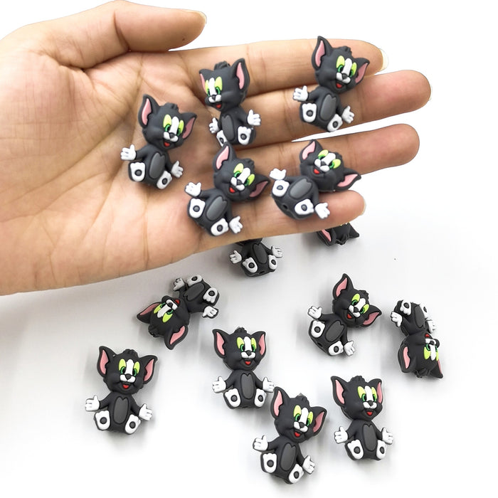 Wholesale  10PCS 3D Silicone Cartoon Focal Beads JDC-BDS-NaiSi199