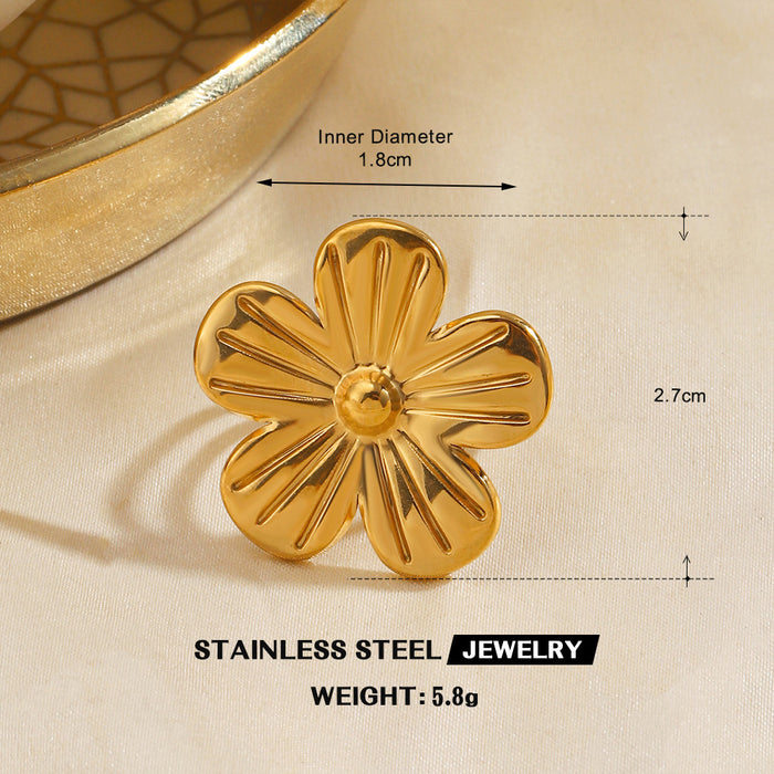 Wholesale Women' s Flower Sun Stainless steel Rings Adjustable rings