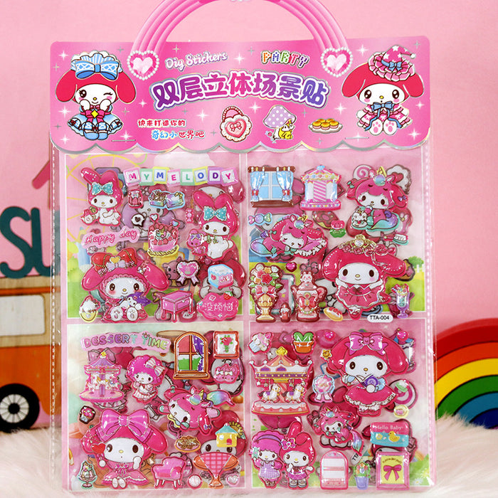 Wholesale Children's Cartoon Stickers Altman 3D Three-Dimensional Double-Layer Bubble Stickers