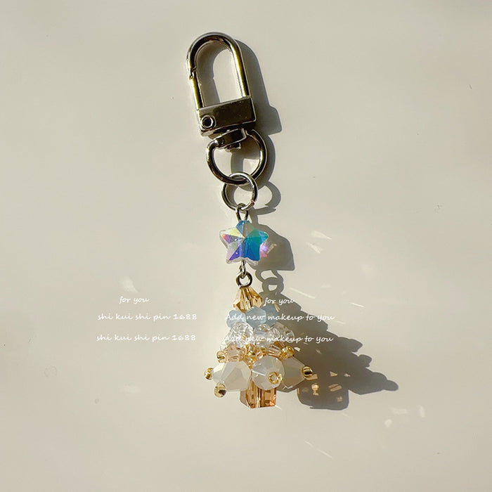 Wholesale Tree Mobile Phone Rope Pendant Crystal Beads Keychain Bag Hanging Accessories