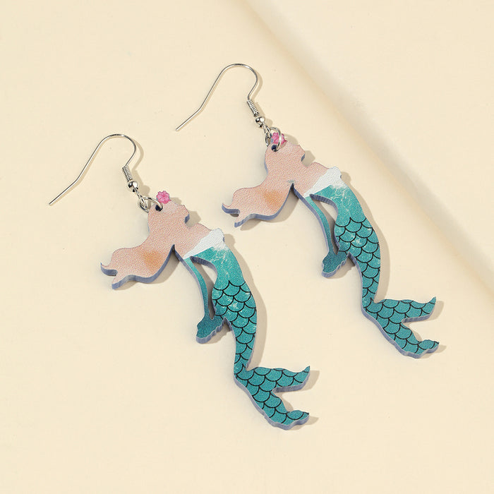 Wholesale Beach Ocean Wind Mermaid Seahorse Earrings
