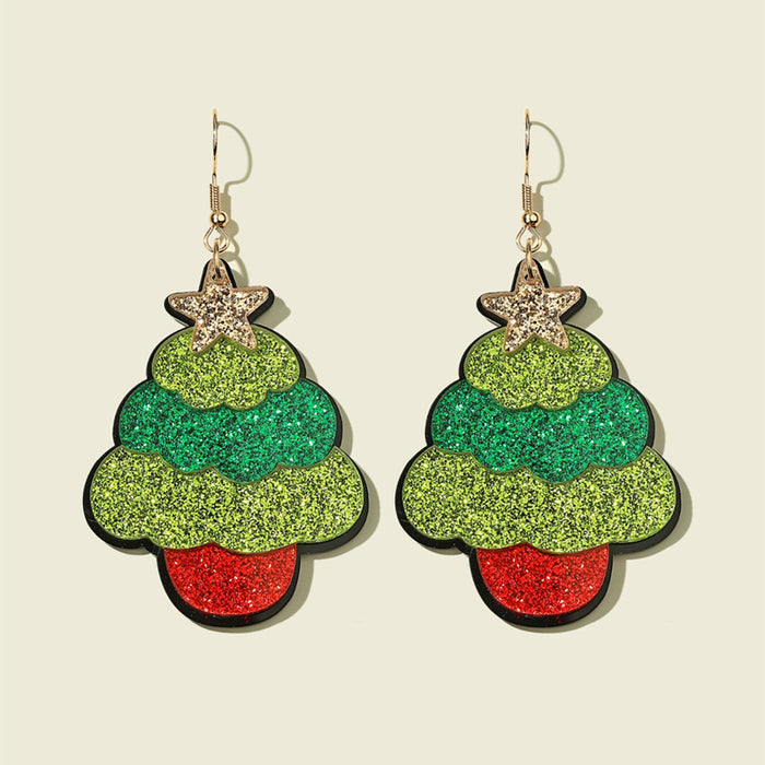 Wholesale Christmas Acrylic Cartoon Color Matching Earrings JDC-ES-JunJie013