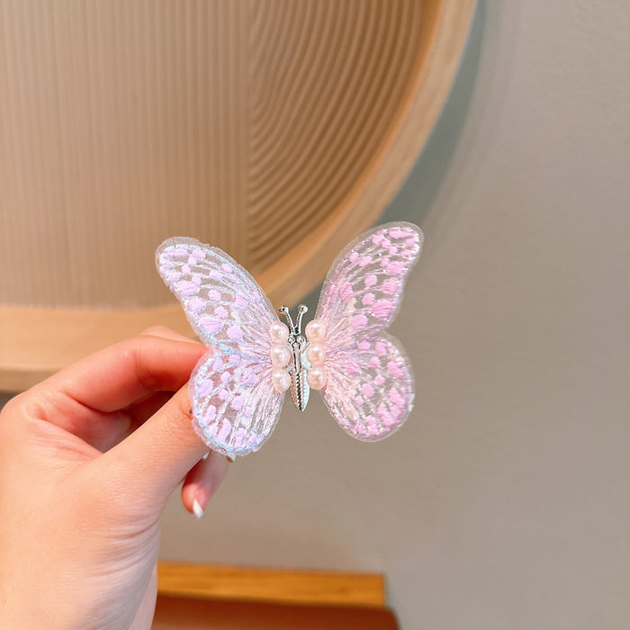 Wholesale Children's butterfly hair clip headband cute side clip hair accessory