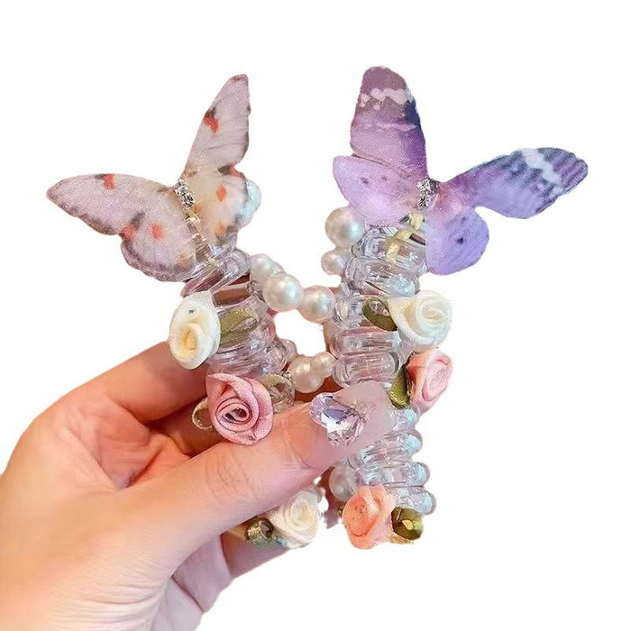 Wholesale New butterfly ponytail braided headband for girls